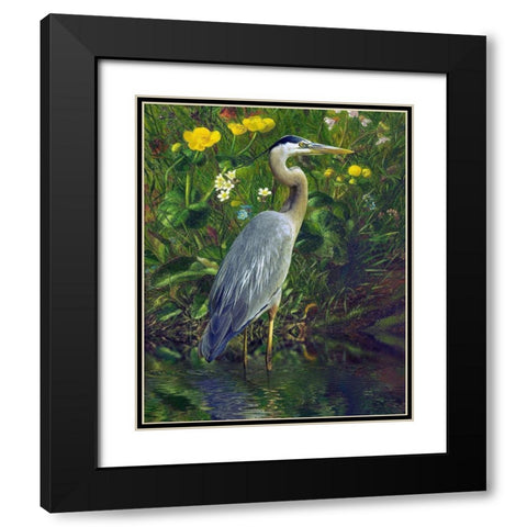 Bluish Brooding Black Modern Wood Framed Art Print with Double Matting by Hunziker, Steve