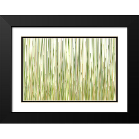 Grass Curtain Black Modern Wood Framed Art Print with Double Matting by Terra Jungle