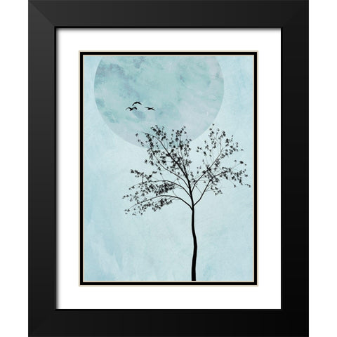 Full Moon Tree IIÂ  Black Modern Wood Framed Art Print with Double Matting by Halli, Hal