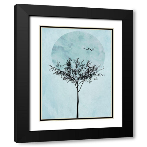 Full Moon Tree III  Black Modern Wood Framed Art Print with Double Matting by Halli, Hal