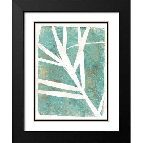 Tropical Frond Green Version Black Modern Wood Framed Art Print with Double Matting by St Hillaire, Elizabeth