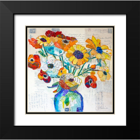 Blooming Happiness II Black Modern Wood Framed Art Print with Double Matting by St Hilaire, Elizabeth