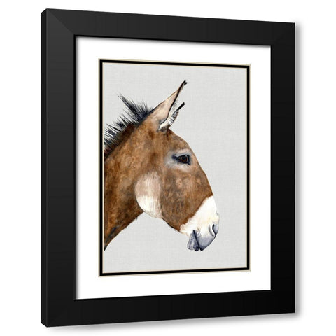 Brown DonkeyÂ  Black Modern Wood Framed Art Print with Double Matting by Hatfield, Jodi
