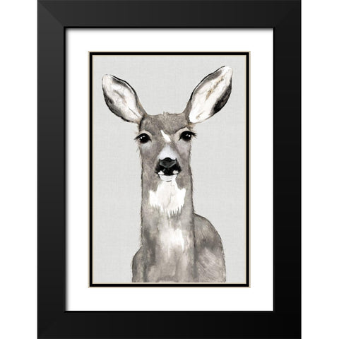 Oh Deer I  Black Modern Wood Framed Art Print with Double Matting by Hatfield, Jodi