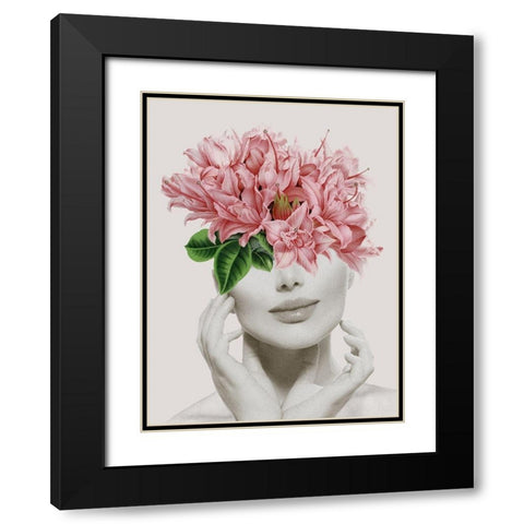 Flower Smile  Black Modern Wood Framed Art Print with Double Matting by Smith, Karen
