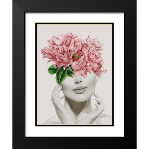 Flower Smile  Black Modern Wood Framed Art Print with Double Matting by Smith, Karen