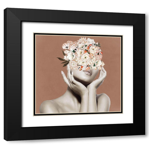 Flower PoseÂ  Black Modern Wood Framed Art Print with Double Matting by Smith, Karen