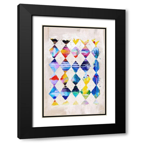 Diamond Palette I  Black Modern Wood Framed Art Print with Double Matting by Smith, Karen