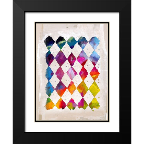 Diamond Palette II Black Modern Wood Framed Art Print with Double Matting by Smith, Karen