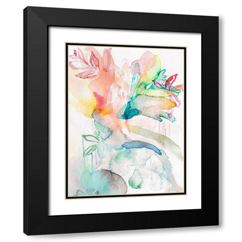 Island Florals I  Black Modern Wood Framed Art Print with Double Matting by Bainbridge, Hope