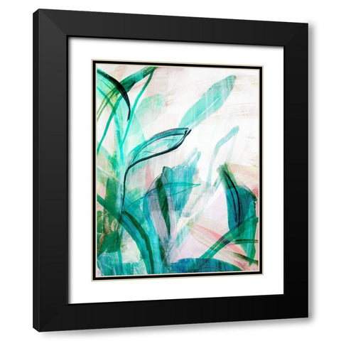 Green Graffiti I Black Modern Wood Framed Art Print with Double Matting by Bainbridge, Hope