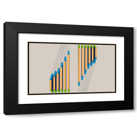True Blue Shift  Black Modern Wood Framed Art Print with Double Matting by Hauanio, Sandi