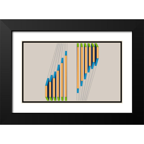 True Blue Shift  Black Modern Wood Framed Art Print with Double Matting by Hauanio, Sandi