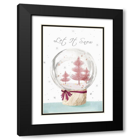 Let it Snow II  Black Modern Wood Framed Art Print with Double Matting by PI Studio