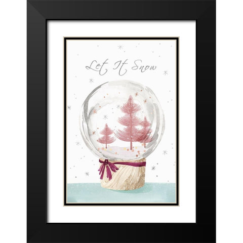 Let it Snow II  Black Modern Wood Framed Art Print with Double Matting by PI Studio