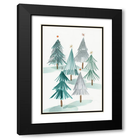 Ornament Tree I  Black Modern Wood Framed Art Print with Double Matting by PI Studio