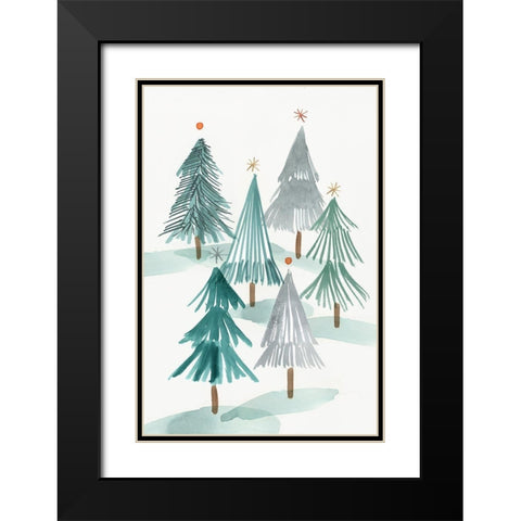 Ornament Tree I  Black Modern Wood Framed Art Print with Double Matting by PI Studio