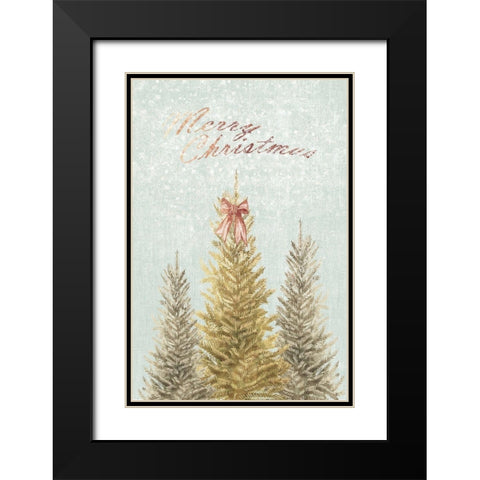 Evergreen Christmas  Black Modern Wood Framed Art Print with Double Matting by PI Studio