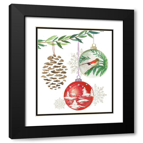 Hanging Ornaments I  Black Modern Wood Framed Art Print with Double Matting by PI Studio