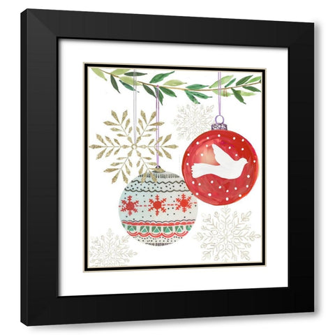 Hanging Ornaments II  Black Modern Wood Framed Art Print with Double Matting by PI Studio