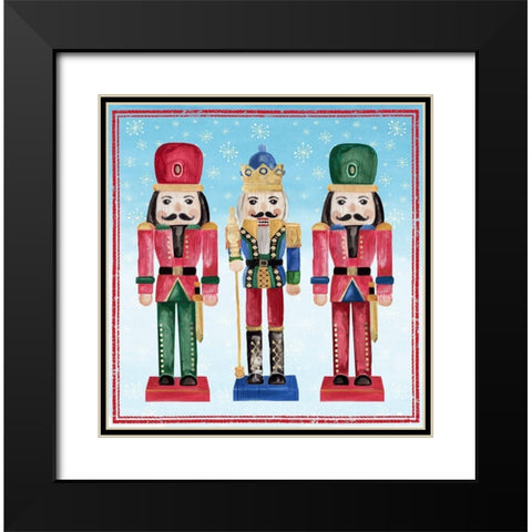 Three Nutcrackers II Black Modern Wood Framed Art Print with Double Matting by PI Studio