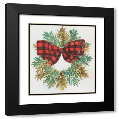 Bow Wreath  Black Modern Wood Framed Art Print with Double Matting by PI Studio