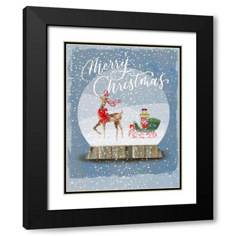 Holiday Snow Globe I  Black Modern Wood Framed Art Print with Double Matting by PI Studio