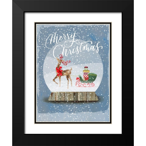 Holiday Snow Globe I  Black Modern Wood Framed Art Print with Double Matting by PI Studio