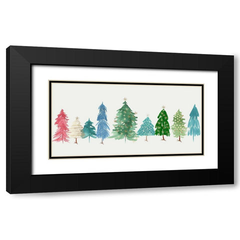 Christmas Trees  Black Modern Wood Framed Art Print with Double Matting by PI Studio