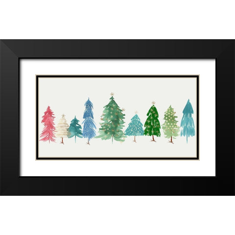 Christmas Trees  Black Modern Wood Framed Art Print with Double Matting by PI Studio