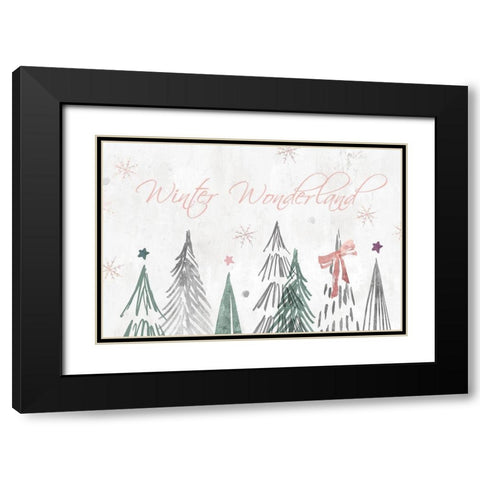 Walking in a Winter Wonderland  Black Modern Wood Framed Art Print with Double Matting by PI Studio