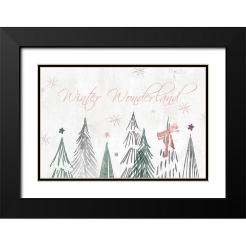 Walking in a Winter Wonderland  Black Modern Wood Framed Art Print with Double Matting by PI Studio