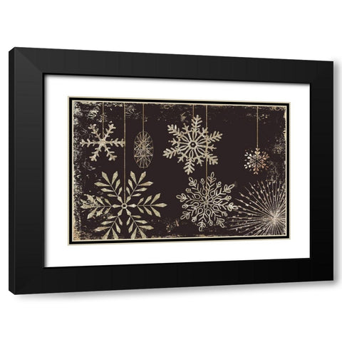 Starry Night Sky Black Modern Wood Framed Art Print with Double Matting by PI Studio