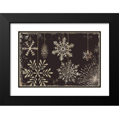 Starry Night Sky Black Modern Wood Framed Art Print with Double Matting by PI Studio