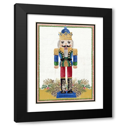 Wintery Nutcracker  Black Modern Wood Framed Art Print with Double Matting by PI Studio