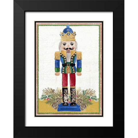 Wintery Nutcracker  Black Modern Wood Framed Art Print with Double Matting by PI Studio