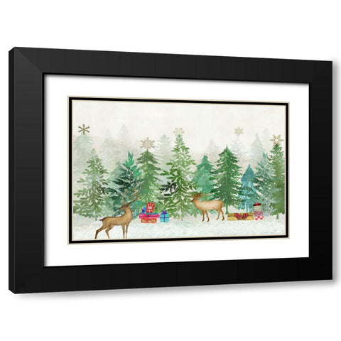 Magic of Christmas Black Modern Wood Framed Art Print with Double Matting by PI Studio