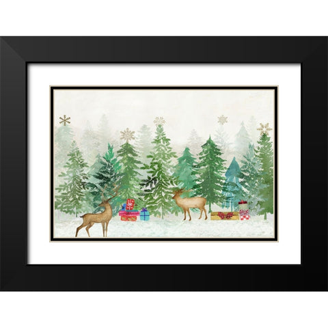 Magic of Christmas Black Modern Wood Framed Art Print with Double Matting by PI Studio