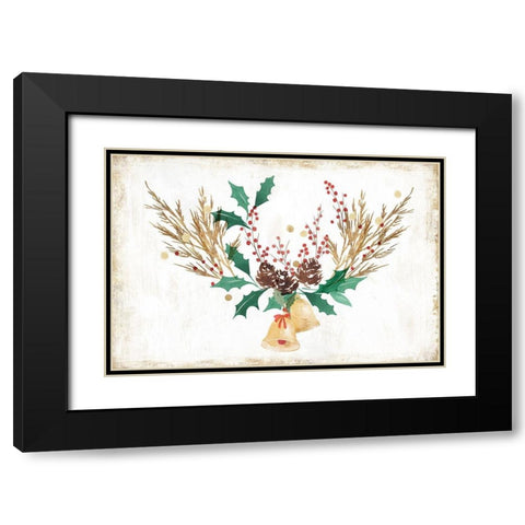 Jingle Bells Black Modern Wood Framed Art Print with Double Matting by PI Studio