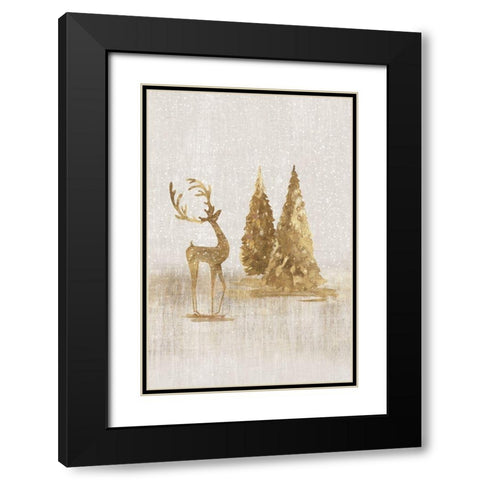 Graceful Winter Gift Black Modern Wood Framed Art Print with Double Matting by PI Studio