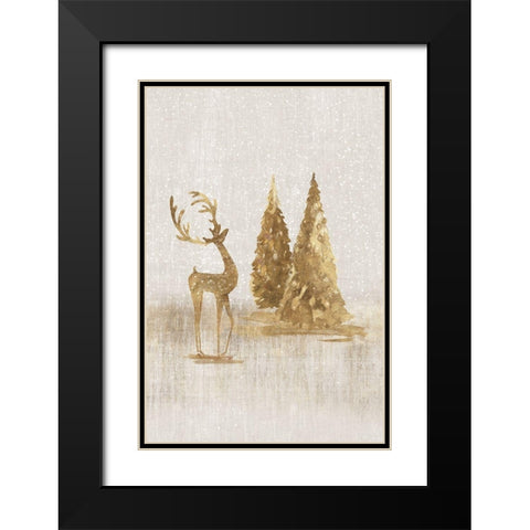 Graceful Winter Gift Black Modern Wood Framed Art Print with Double Matting by PI Studio