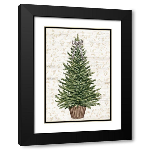 Everygreen Christmas Tree  Black Modern Wood Framed Art Print with Double Matting by PI Studio