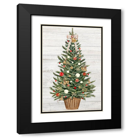 Holidays are Here Black Modern Wood Framed Art Print with Double Matting by PI Studio