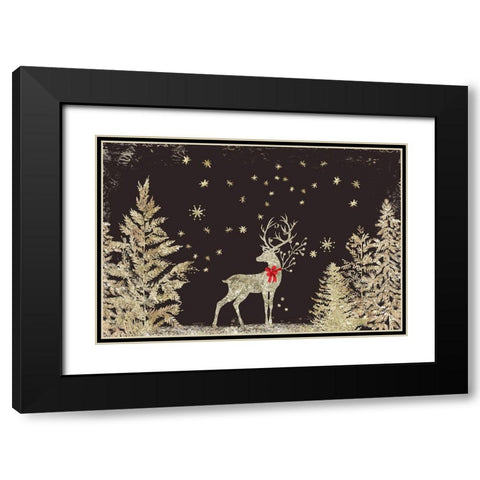 Prancer At Night  Black Modern Wood Framed Art Print with Double Matting by PI Studio