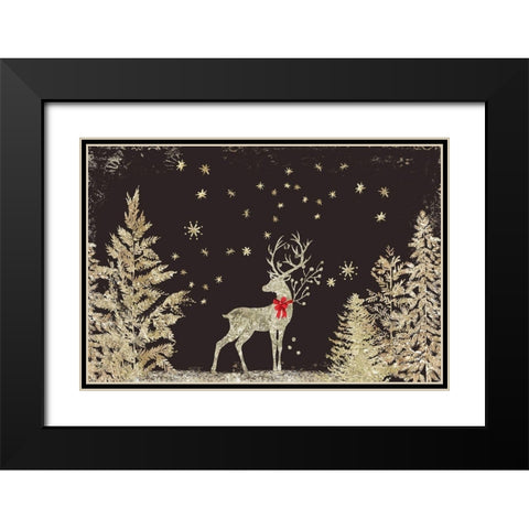 Prancer At Night  Black Modern Wood Framed Art Print with Double Matting by PI Studio