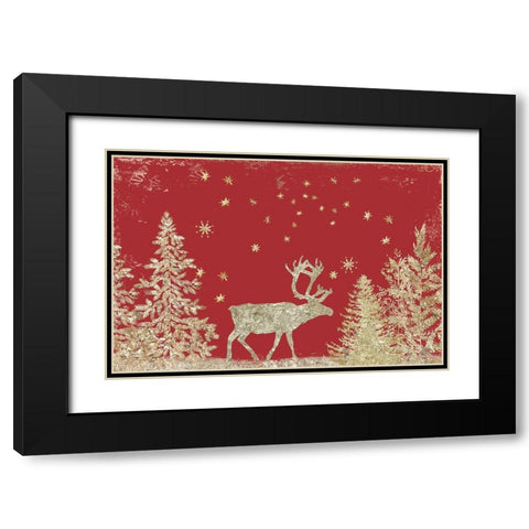 Golden Vixen  Black Modern Wood Framed Art Print with Double Matting by PI Studio