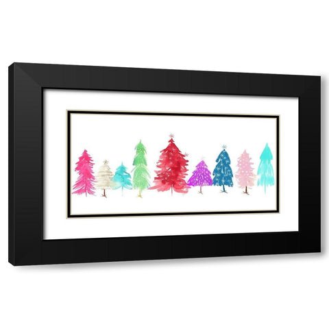 Merry and Bright Black Modern Wood Framed Art Print with Double Matting by PI Studio