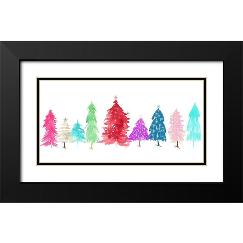 Merry and Bright Black Modern Wood Framed Art Print with Double Matting by PI Studio