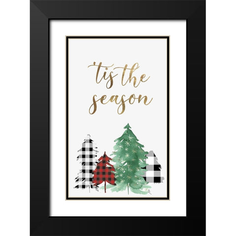 Christmas Time  Black Modern Wood Framed Art Print with Double Matting by PI Studio