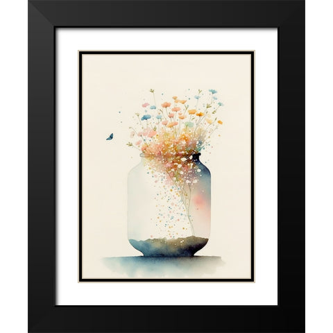 Jug of Wildflowers Black Modern Wood Framed Art Print with Double Matting by Mclean, Leah